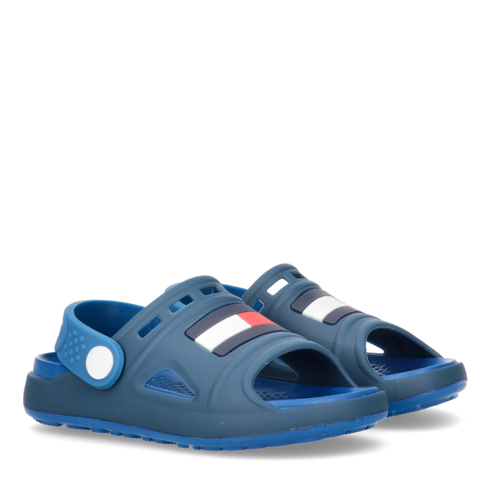 Tommy Hilfiger wygodne dziecięce sandały z flagą T1B2-32262-0083X605 BLUE/ROYAL
