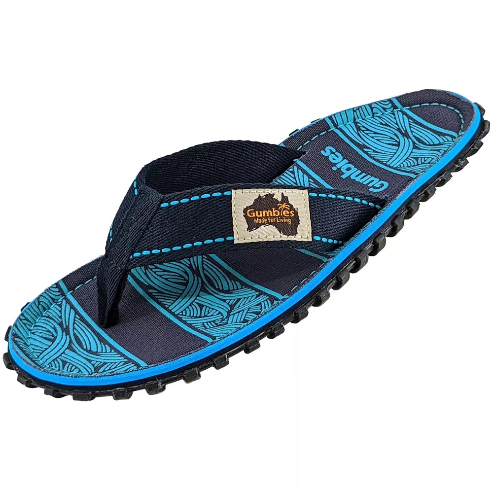 Gumbies Islander flip flops unisex NAVY WAVES