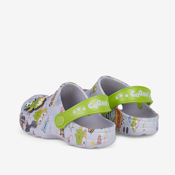Coqui chodaki dziecięce LITTLE FROG 8701-630-4615 Khaki grey/Party green Hero + Amulet