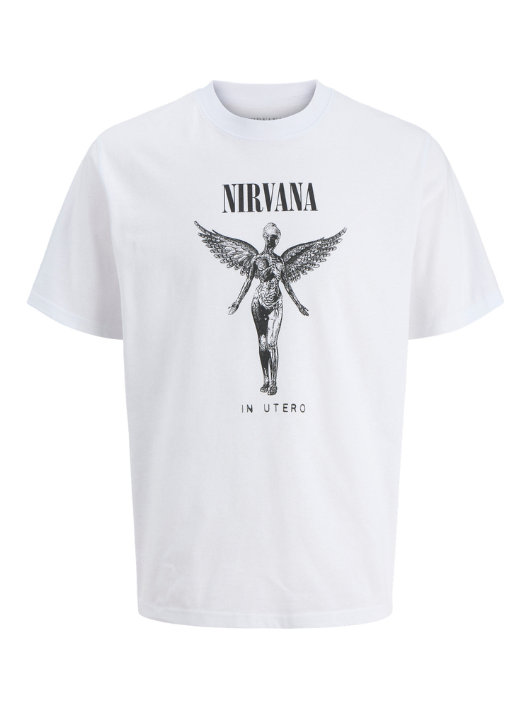 Jack&Jones T-Shirt Nirvana JPRBLUNIRVANA SS TEE 12287521 HELLIGES WEISS