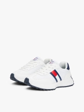 Tommy Hilfiger Damen FLAG LOW CUT LACE-UP SNEAKERS T3X9-33877-1695X336-X336 WEISS/BLAU