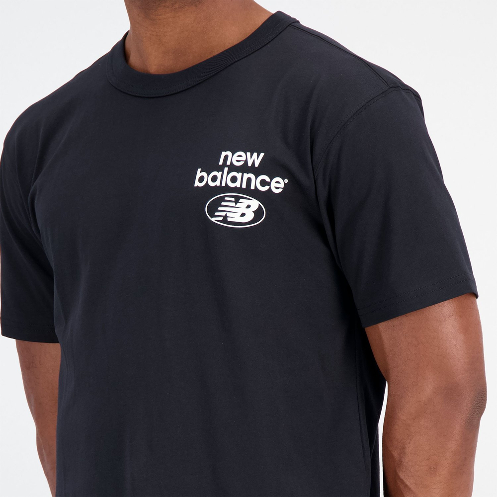 New Balance men's ESSENTIALS REIMAGINED COTT BK MT31518BK T-shirt