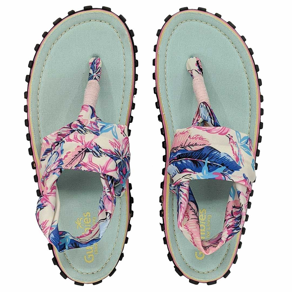 Gumbies - women's Slingback flip flops - Mint/Pink