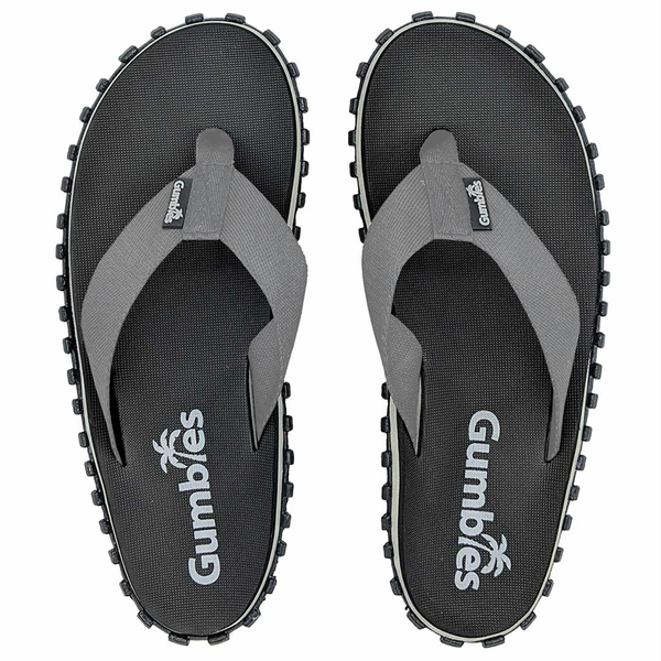 Gumbies unisex Duckbill Flip Flops -BLACK/GREY