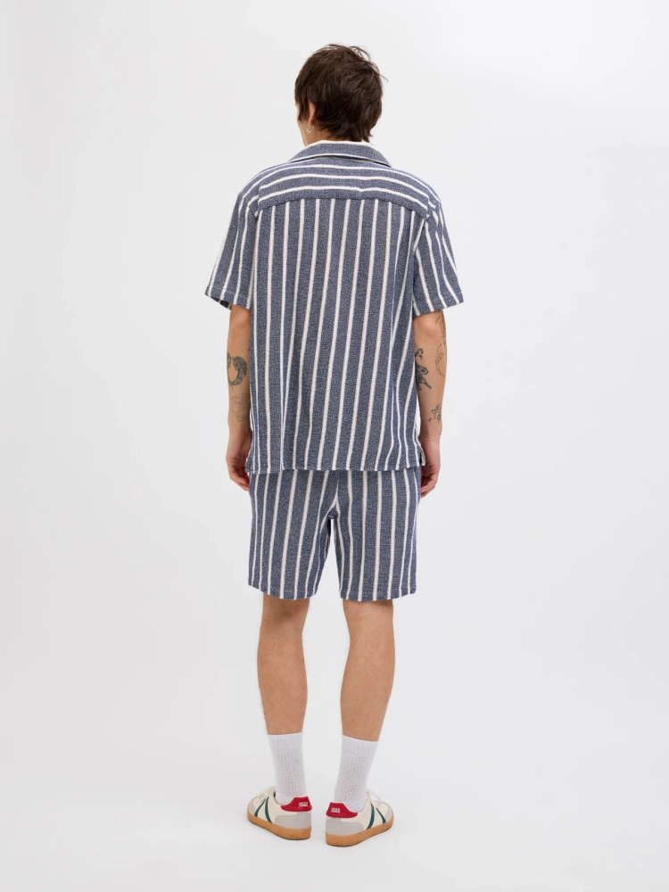 Jack&Jones kurze Jogginghose JPSTJAIDEN COBA STRIPE JOG SHORTS REG SN 12274413 OCEAN CAVERN
