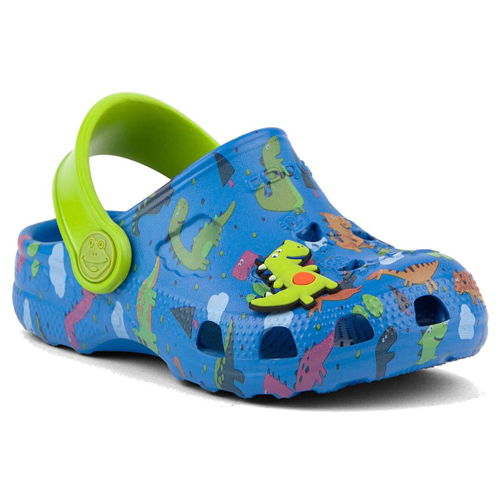Coqui Little Frog Kinderclogs 8701-248-2014 Royal/Lime Dino