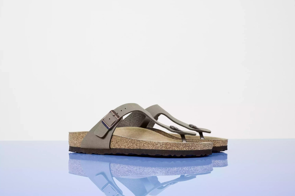 Birkenstock Nubuk-Flip-Flops GIZEH BS 0043391 Stone (Standardbreite)