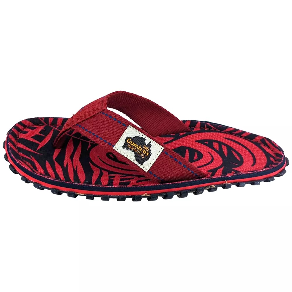 Gumbies unisex flip flops Islander RED G