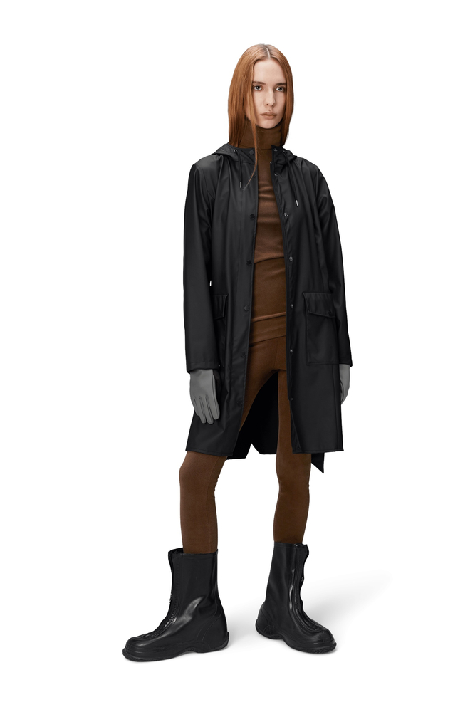 Rains women's raincoat CURVE W JACKET W3 18130 01 BLACK