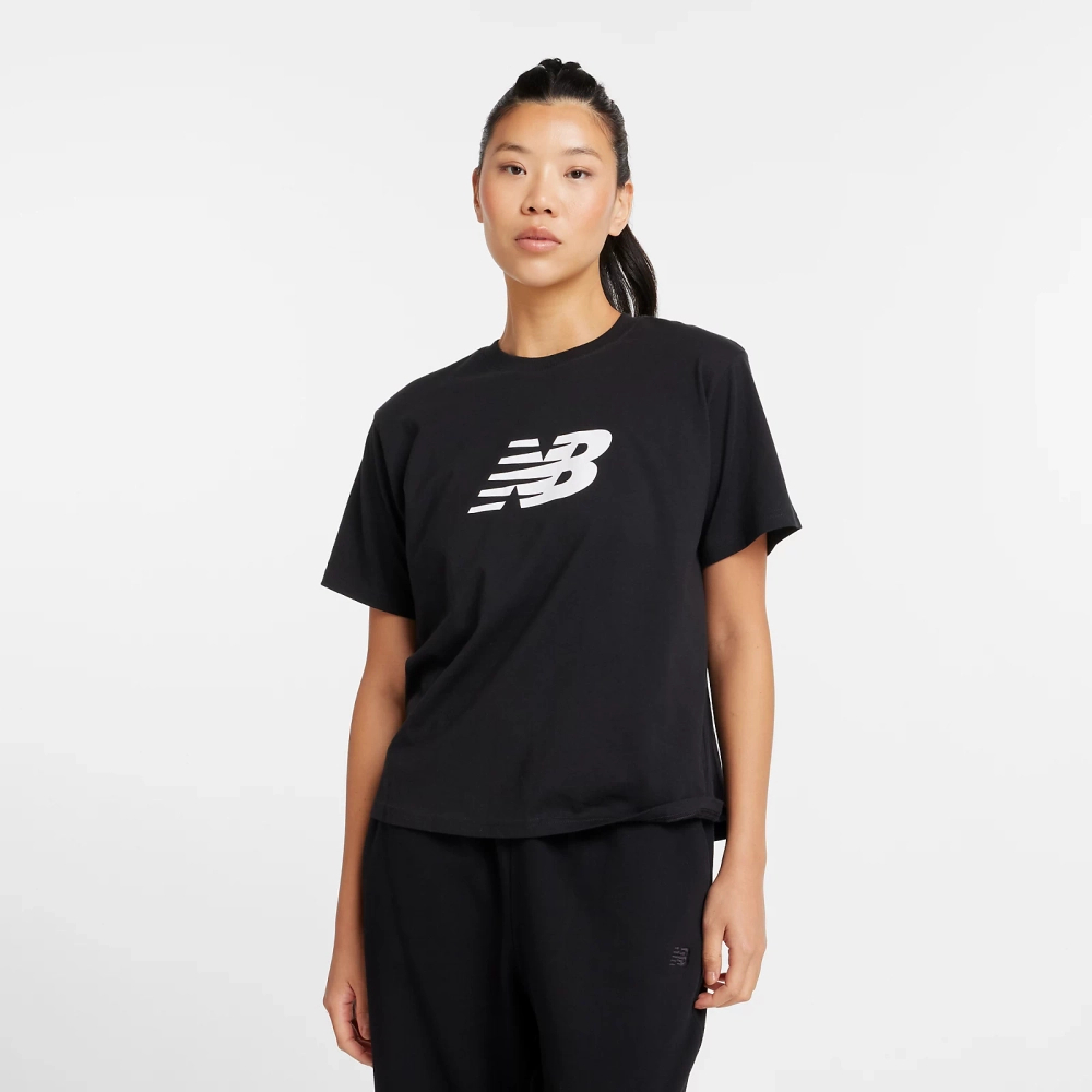 New Balance damska koszulka SPORT JERSEY RELAXED LOGO  BK WT43583BK