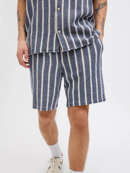 Jack&Jones krótkie joggery JPSTJAIDEN COBA STRIPE JOG SHORTS REG SN 12274413 OCEAN CAVERN