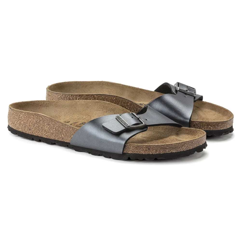 Birkenstock Damen Flip-Flops Madrid BS 1021532 METALLIC BLACK (schmale Weite)