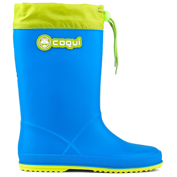 Coqui Rainy Collar children's wellingtons 8509-100-4713 Sea Blue/Citrus
