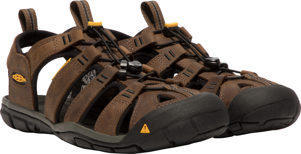 Keen męskie sandały CLEARWATER CNX LEATHER DARK EARTH/BLACK  1013106