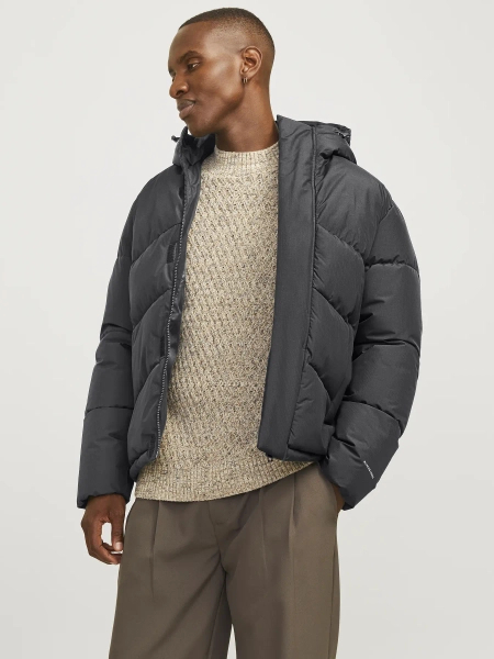 Jack&Jones Herren Daunen Winterjacke JJWORLD PUFFER JACKET 12259850 ASPHALT