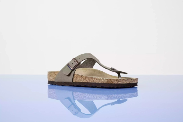 Birkenstock Nubuk-Flip-Flops GIZEH BS 0043391 Stone (Standardbreite)