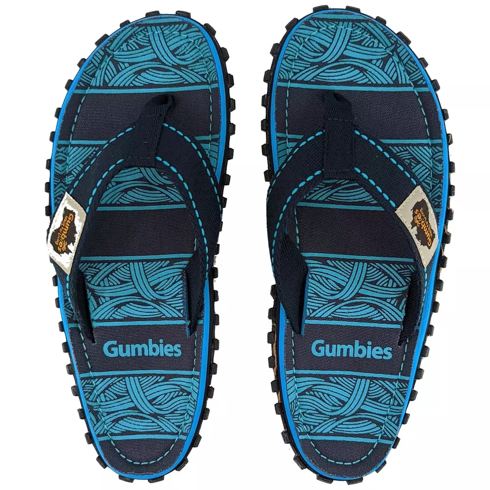 Gumbies Islander flip flops unisex NAVY WAVES