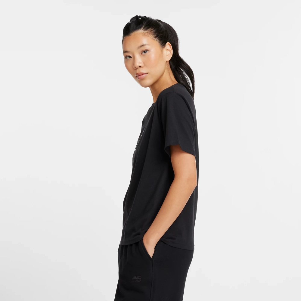New Balance women's SPORT JERSEY RELAXED LOGO BK T-shirt WT43583BK