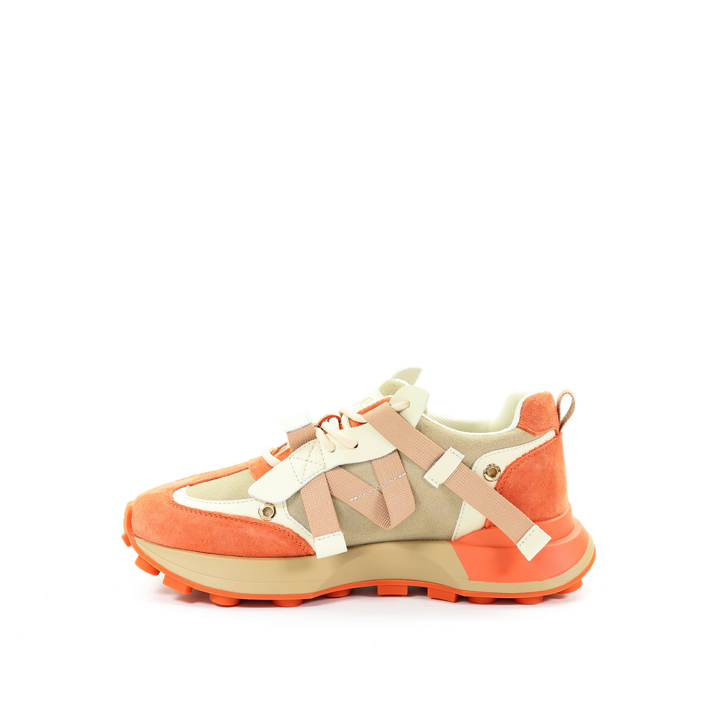 GOE Damen Mehrfarbige Turnschuhe RR2N4064 ORANGE/BEIGE