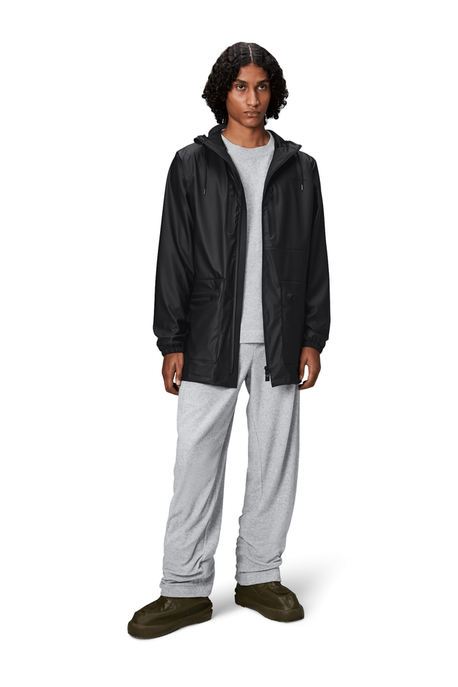 RAINS CARGO LONG JACKET W3 12060 01 BLACK