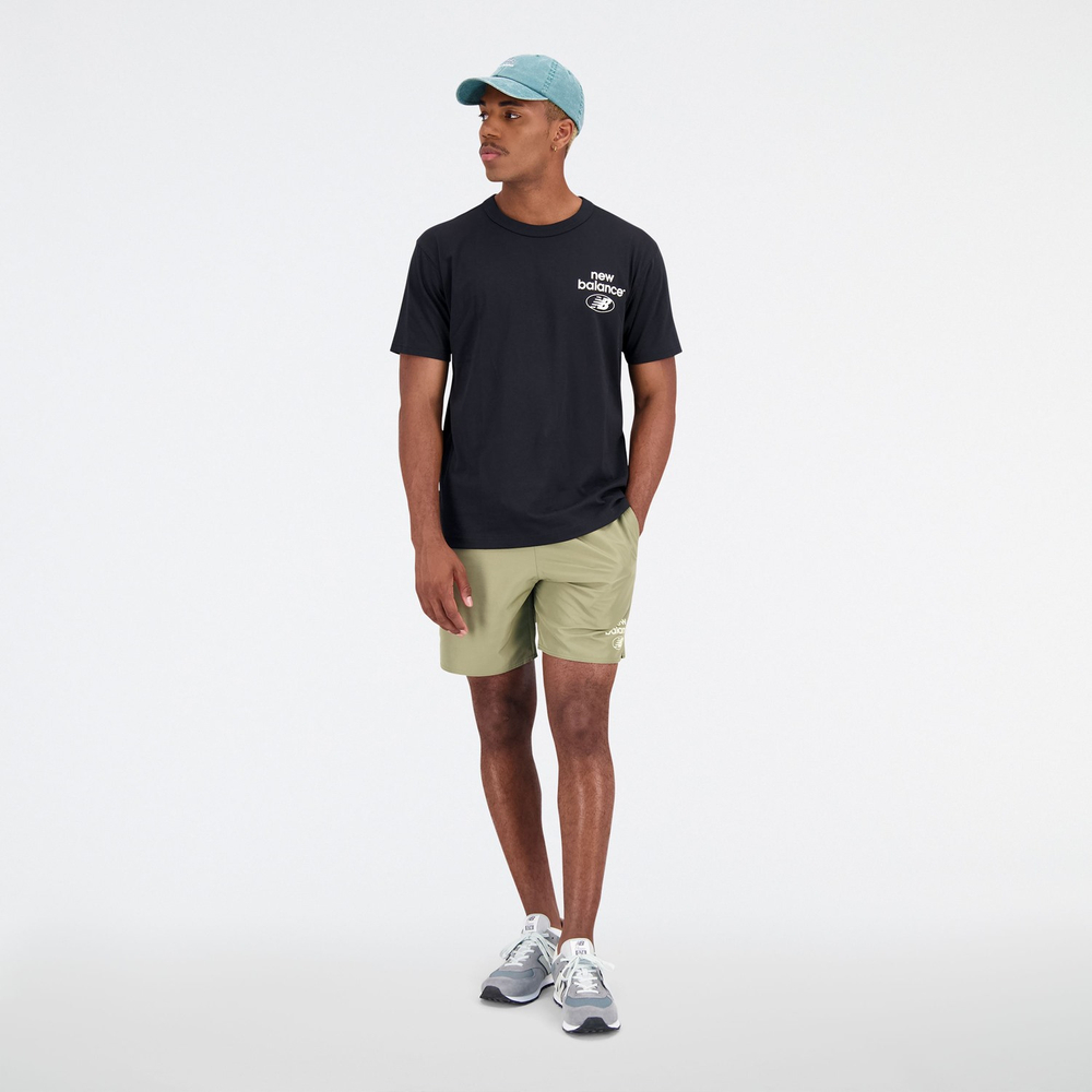 New Balance men's ESSENTIALS REIMAGINED COTT BK MT31518BK T-shirt