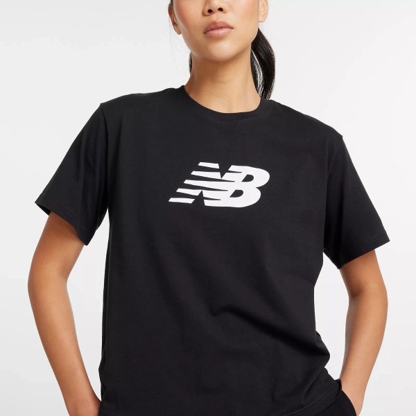 New Balance damska koszulka SPORT JERSEY RELAXED LOGO  BK WT43583BK