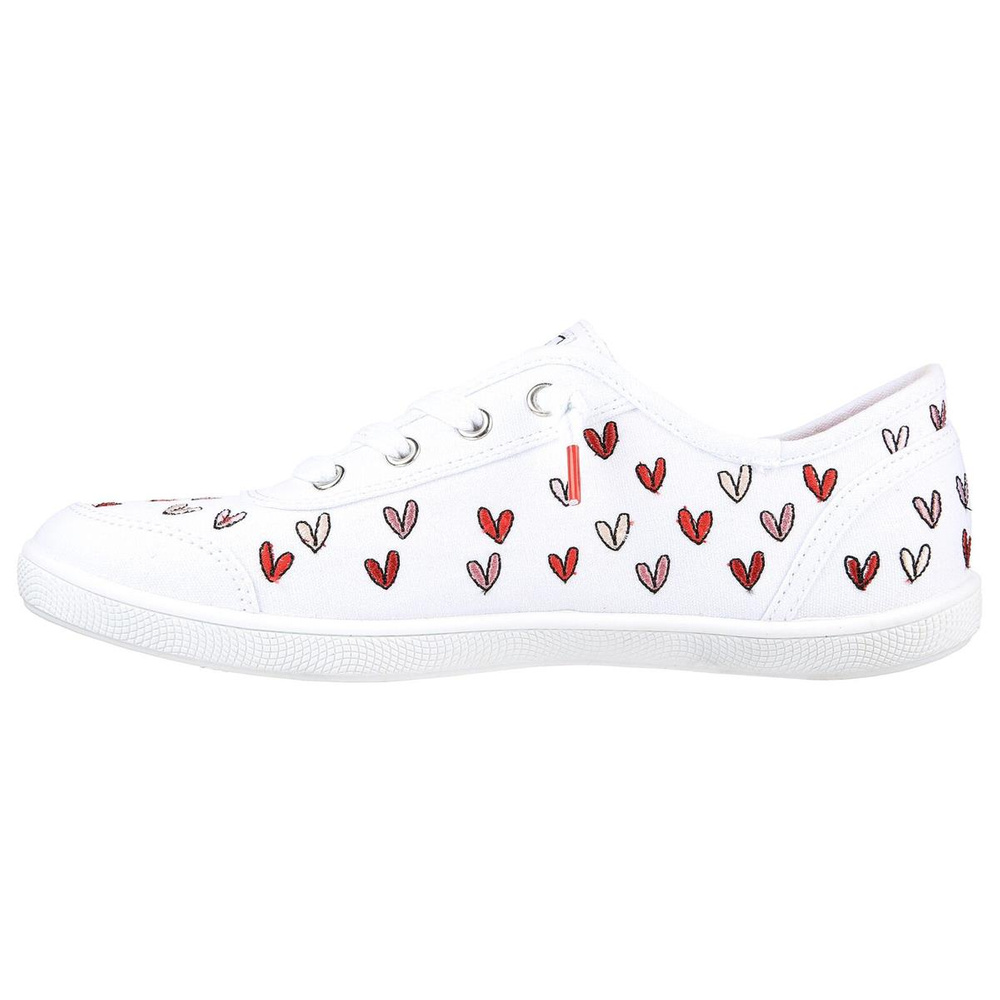 Skechers damskie buty Bobs B Cute Love Brigade 113951 WRPK - białe