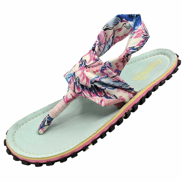 Gumbies - women's Slingback flip flops - Mint/Pink