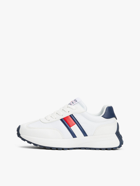 Tommy Hilfiger Damen FLAG LOW CUT LACE-UP SNEAKERS T3X9-33877-1695X336-X336 WEISS/BLAU