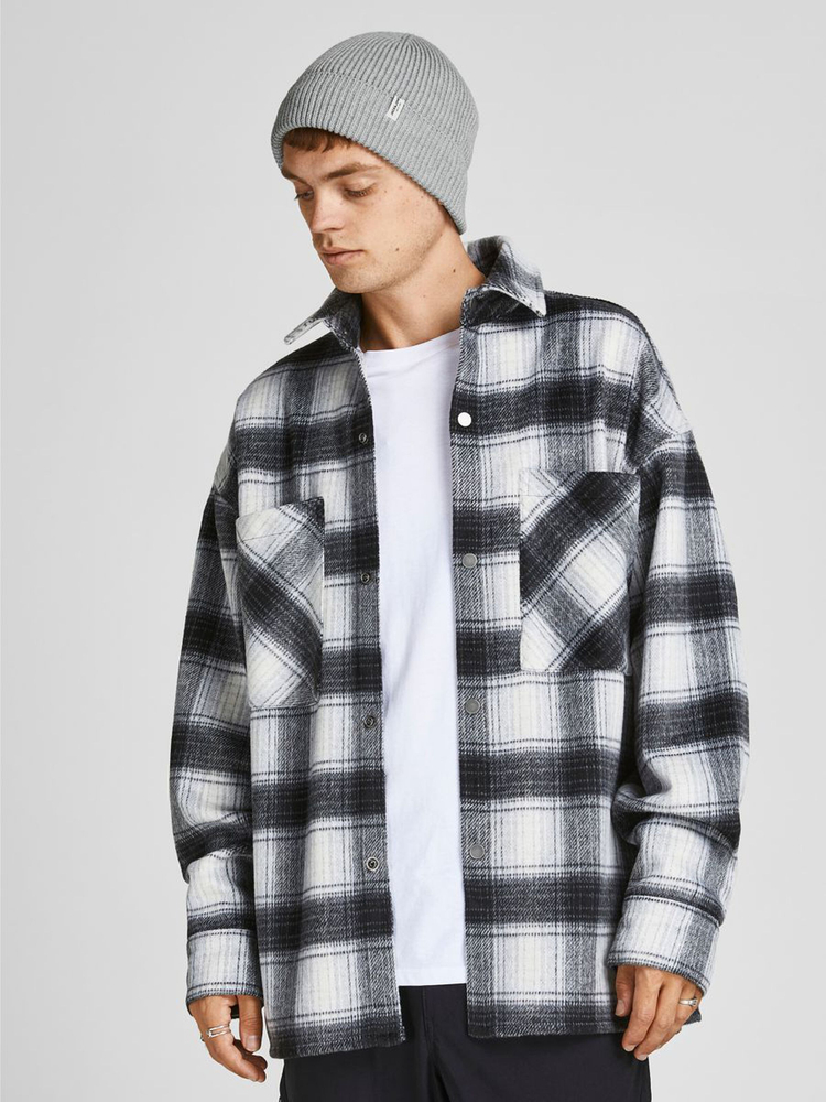 Jack & Jones męska czapka zimowa czarna Jacbrink beanie ln 12193386 LIGHT GREY MELANGE