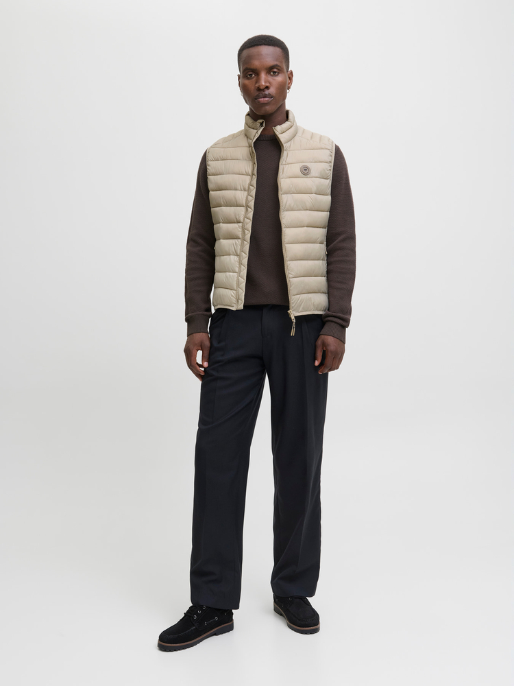 Jack&Jones men's sleeveless vest JJEBRADLEY LIGHT BODYWARMER COLLAR NOO 12280973 CROCKERY