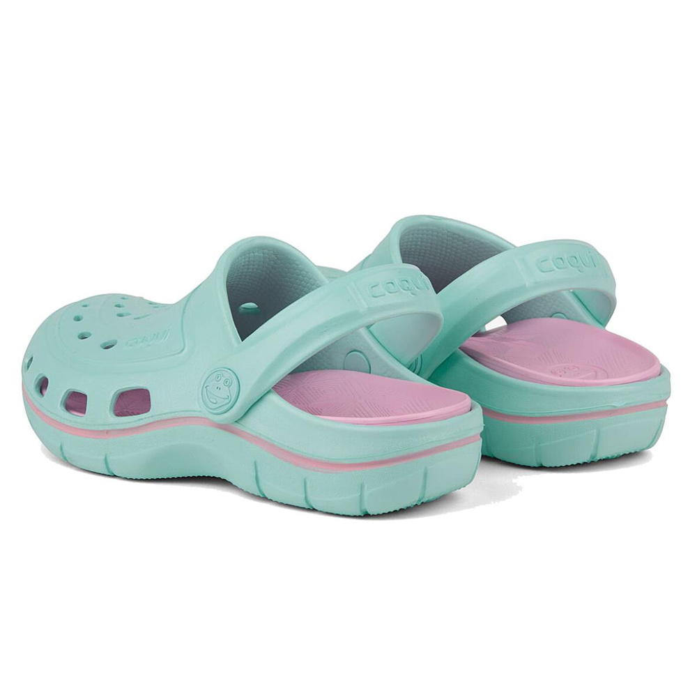 Coqui clogs for girls Jumper 6353-100-4438 lt.mint/pink