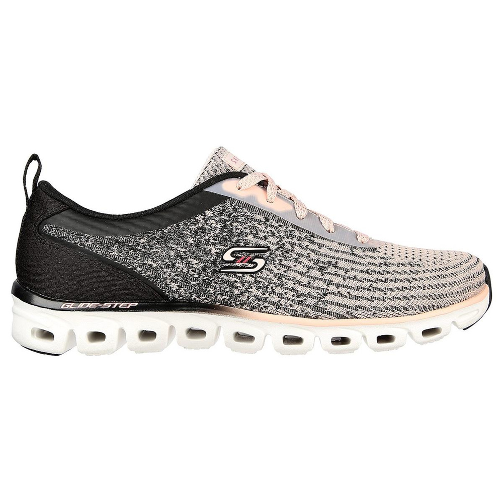 Skechers women's Glide-Step-Head Start shoes 104325/BKLP Black/Light Pink