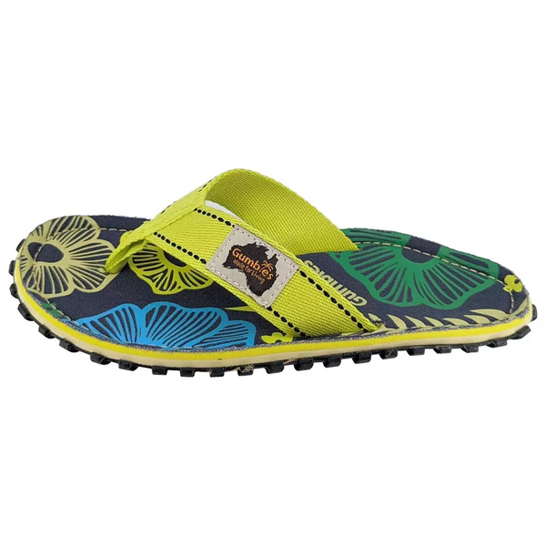 Gumbies Islander flip flops PISTACHIO FLOWERS