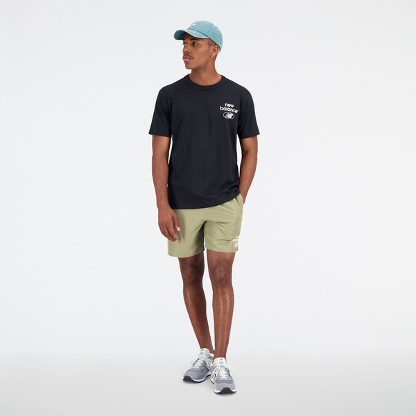 New Balance men's ESSENTIALS REIMAGINED COTT BK MT31518BK T-shirt