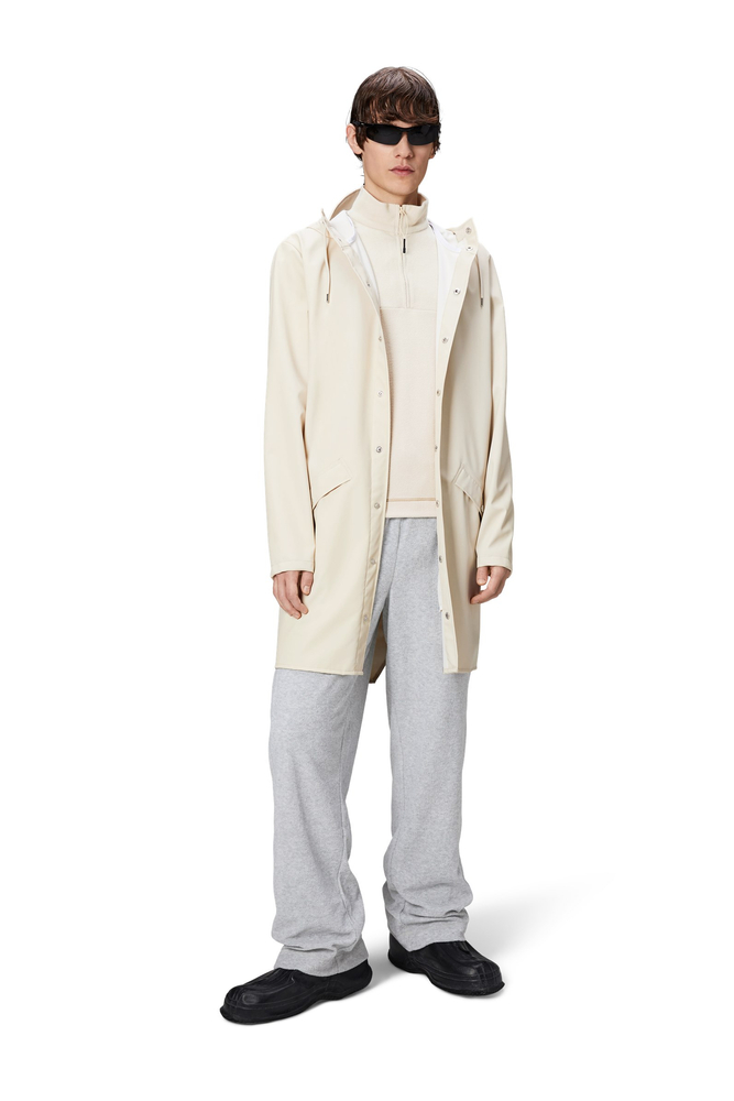 Rains długa kurtka unisex LONG JACKET W3 12020 26 DUNE