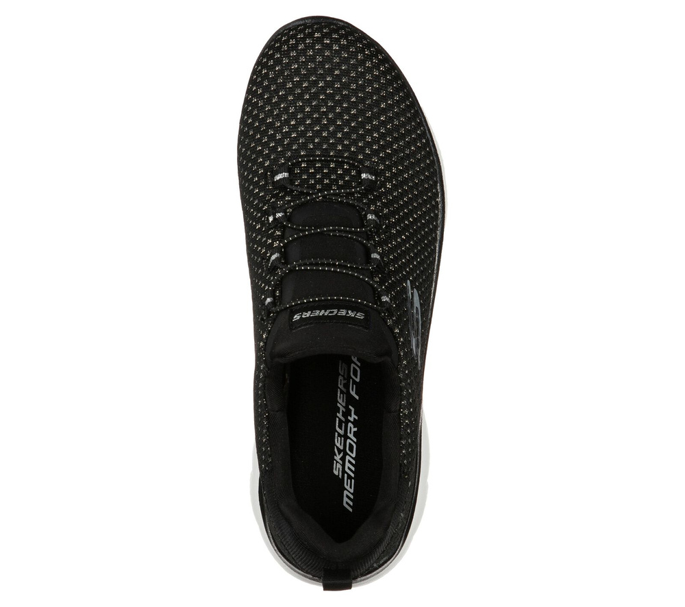 Skechers women's sneaker shoes Summits - Bright Bezel 149204/BKSL - black