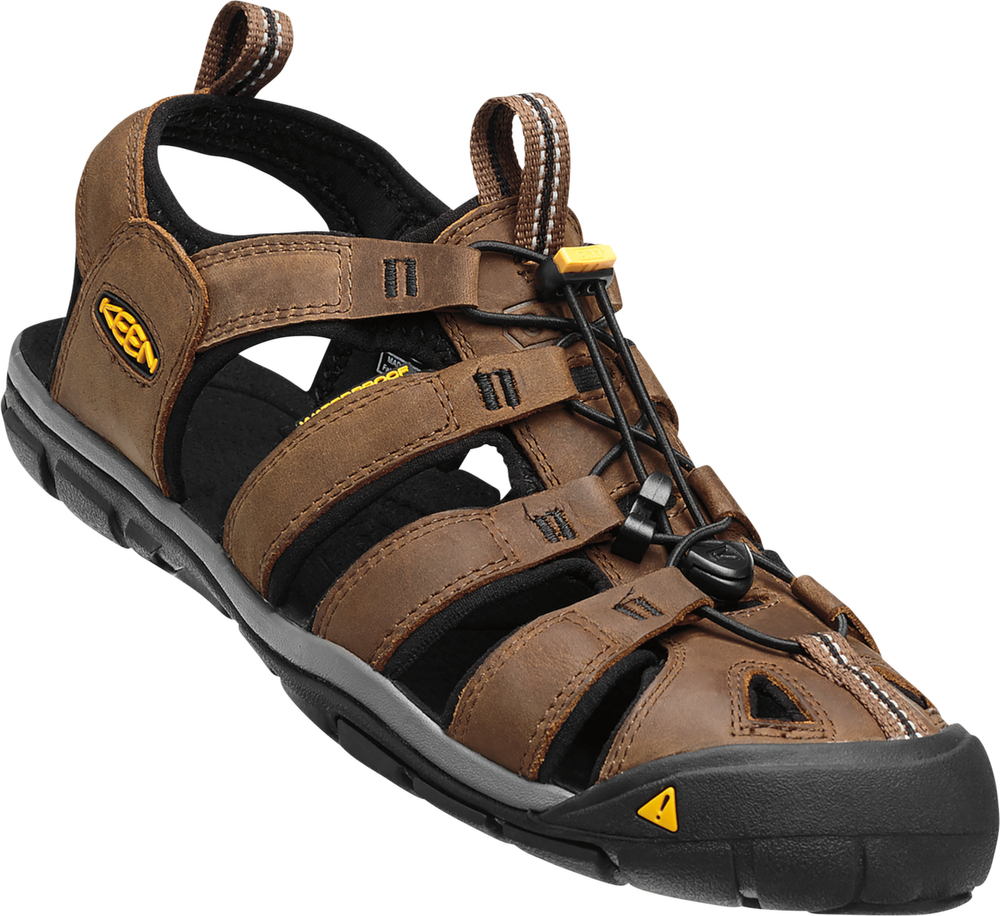 Keen męskie sandały CLEARWATER CNX LEATHER DARK EARTH/BLACK  1013106