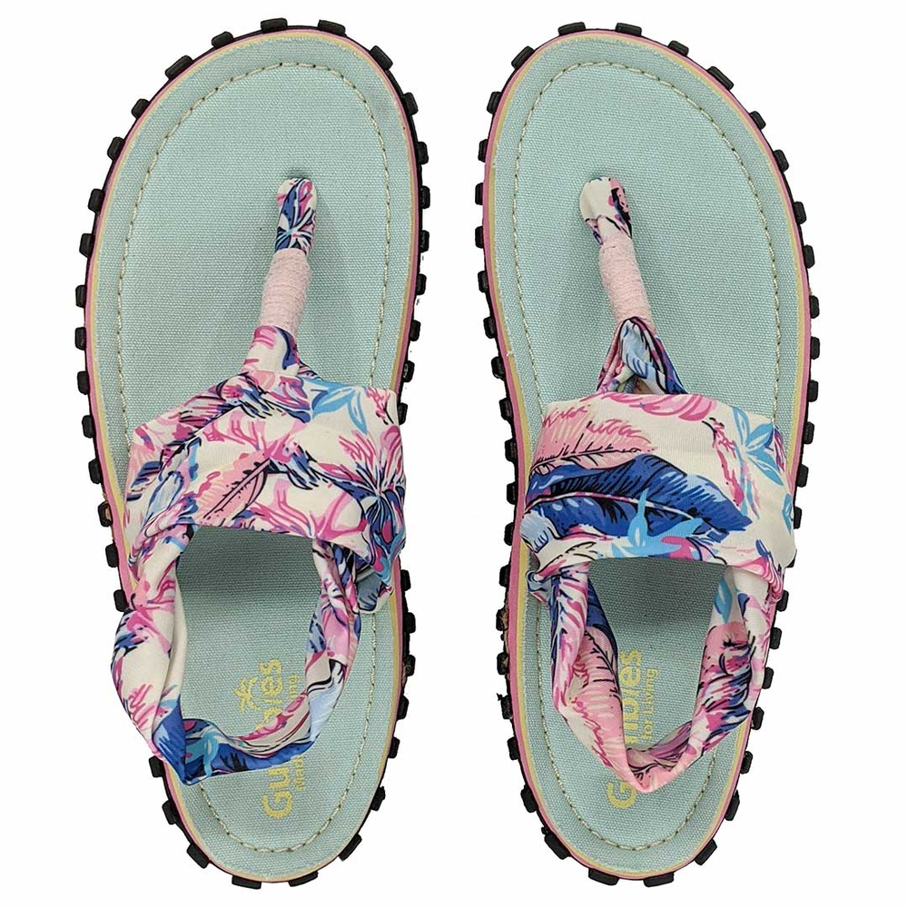Gumbies - women's Slingback flip flops - Mint/Pink