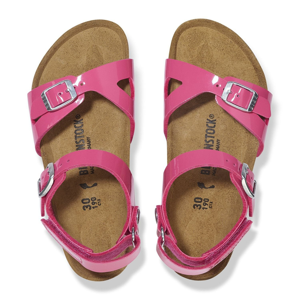 Birkenstock damskie sandały RIO AS KIDS 1029497 PATENT FUCHSIA TULIP (szerokość standardowa)