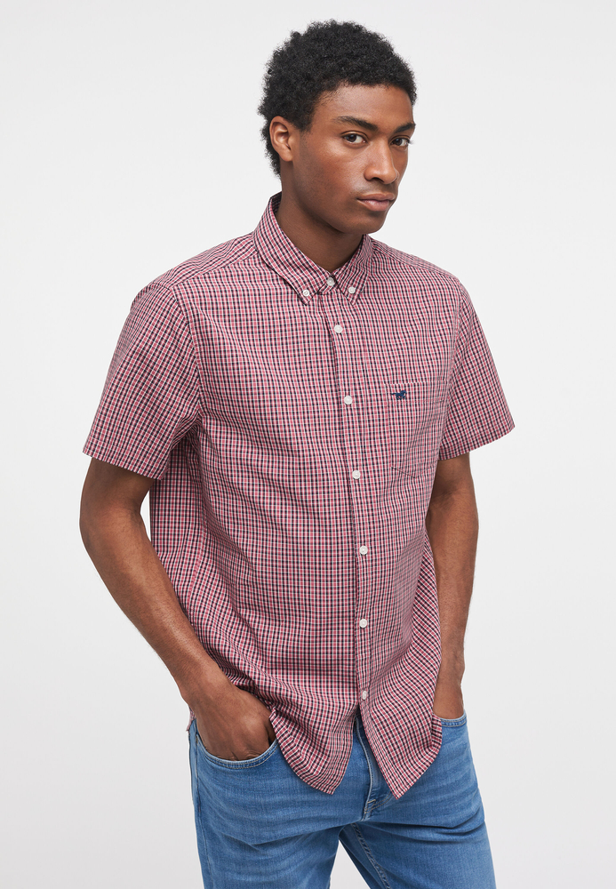 Mustang cotton short sleeve plaid shirt COLLIN MINI CHECK 1013857-12446