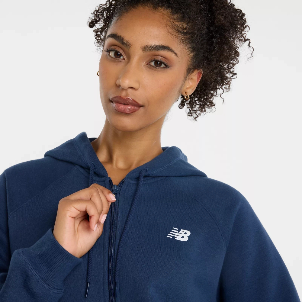 New Balance damska bluza z kapturem rozpinana SPORT FLEECE LOGO FULL ZIP NNY WJ43525NNY