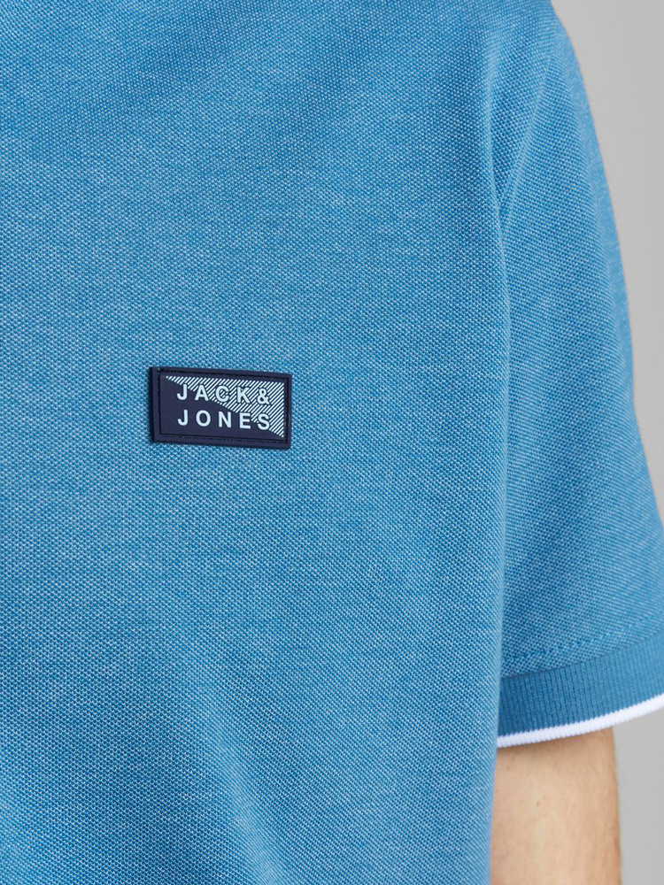 Jack & Jones męska koszulka Polo 12187924 DEEP WATER/TURK MELAN
