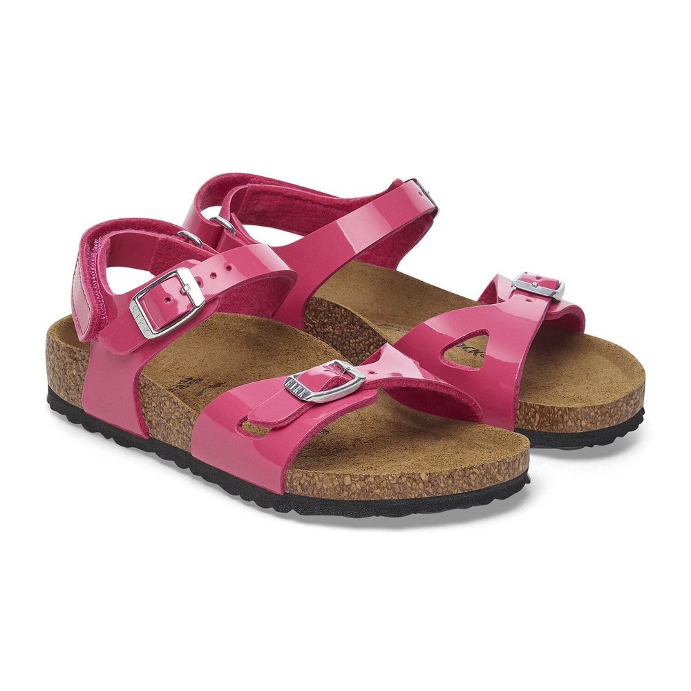 Birkenstock damskie sandały RIO AS KIDS 1029497 PATENT FUCHSIA TULIP (szerokość standardowa)