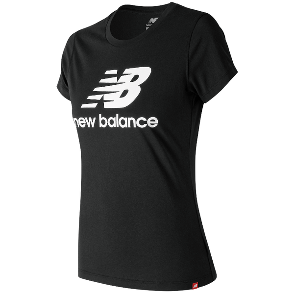 New Balance SHORT SLEEVE T-shirt ESSENTIALS STACKED LOGO TEE BK WT91546BK