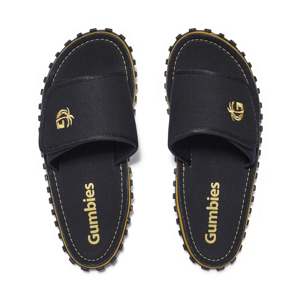 Gumbies Unisex-Flip-Flops STRIDER SLIDES BLACK
