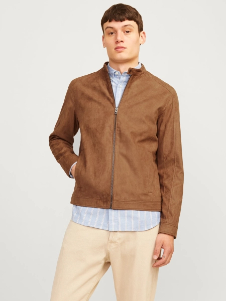Jack&Jones Jacke aus synthetischem Wildleder JJEDYLAN CLEAN JACKET NOOS 12261197 COGNAC
