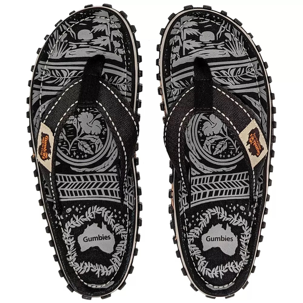 Gumbies unisex flip flops ISLANDER MIDNIGHT BLACK