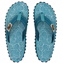 Gumbies - women's Islander flip flops - Turquoise Swirls