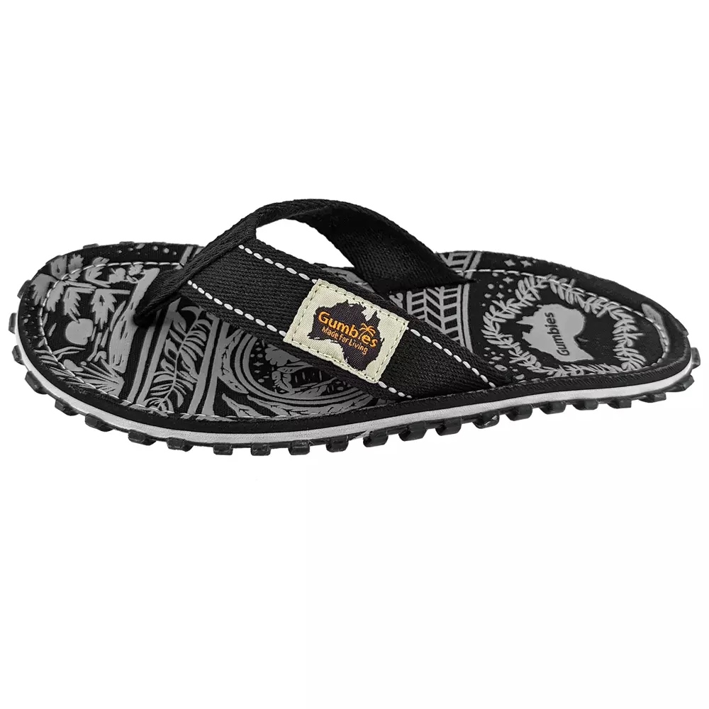 Gumbies unisex flip flops ISLANDER MIDNIGHT BLACK